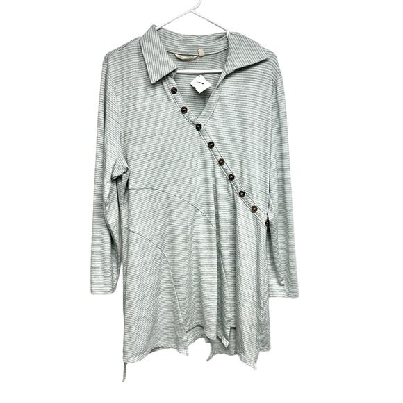 Soft Surroundings Tamara Lightweight Knit Asymmetrical Button Tunic Large - Picture 1 of 3